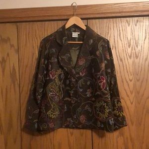 Parsley & Sage Olive Brocade Jacket